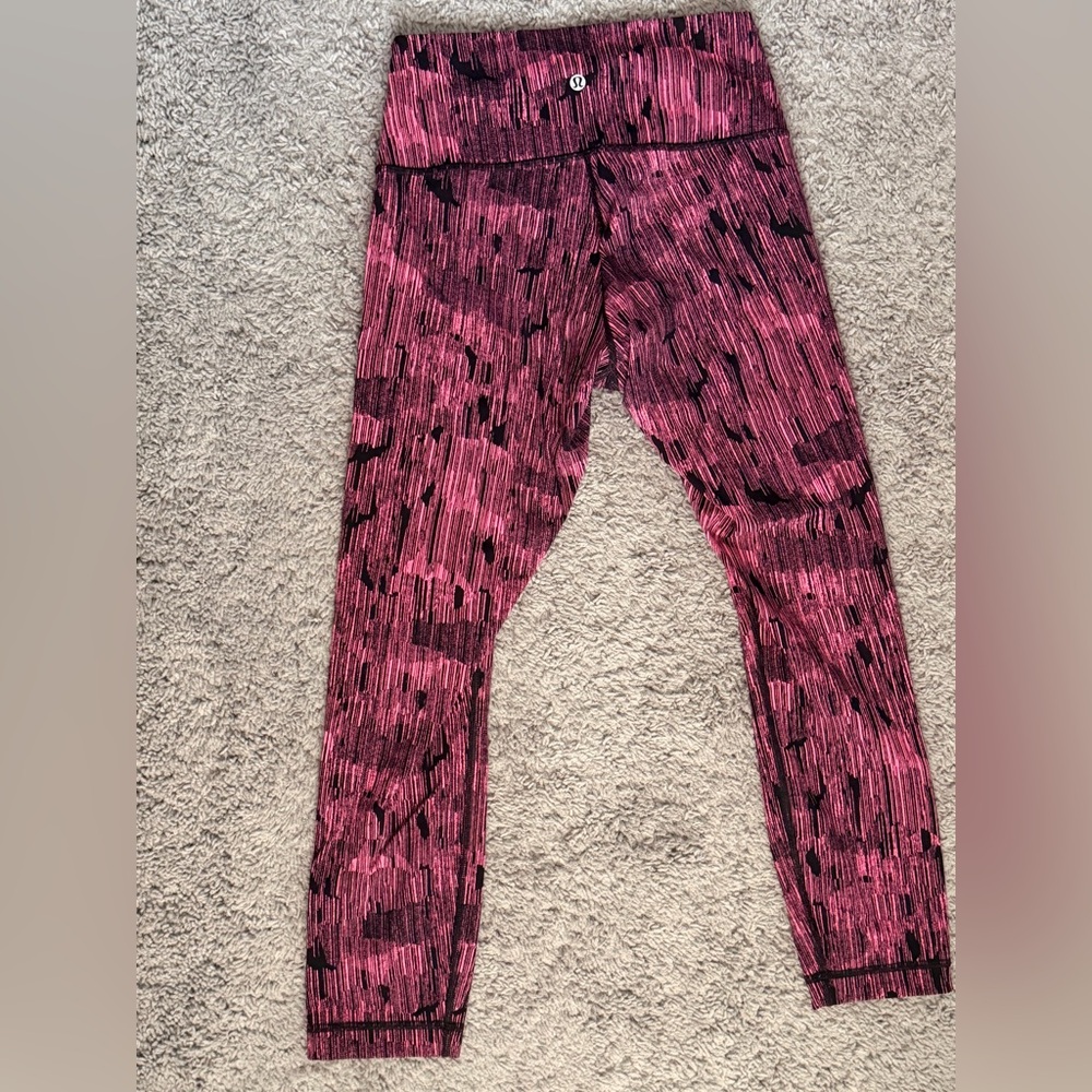 lululemon athletica Align Leggings Pink and Black Striped